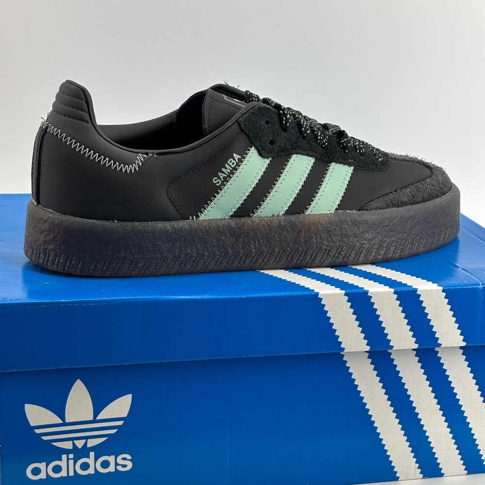 Adidas Sambae W Women 9‎ Black Hazy Green Platform IE9110 New In Box Sneaker